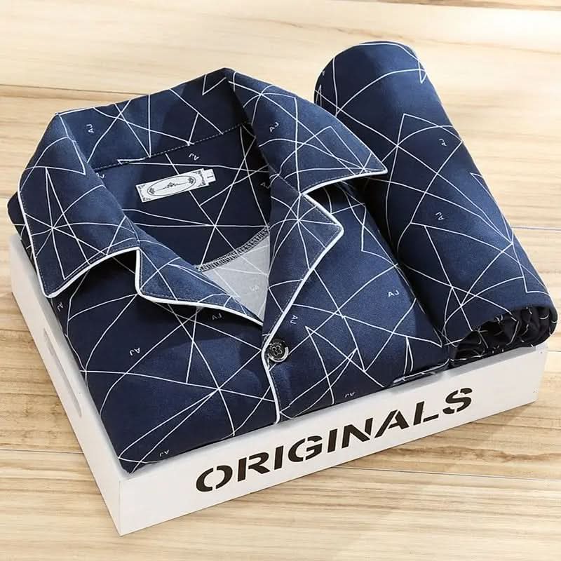 Men's Button-Up Pajama Set – Soft & Breathable Sleepwear
