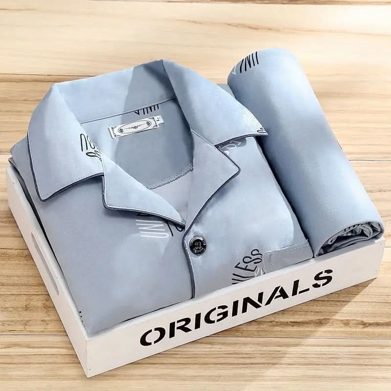 Men's Button-Up Pajama Set – Soft & Breathable Sleepwear