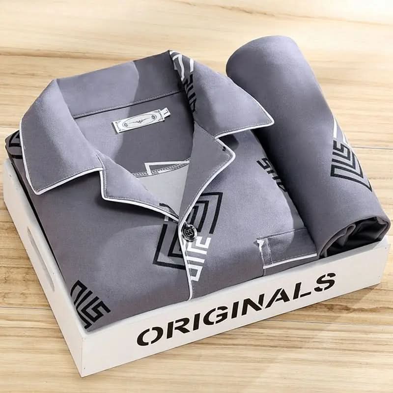 Men's Button-Up Pajama Set – Soft & Breathable Sleepwear