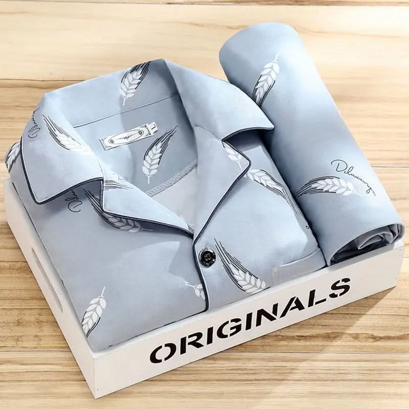 Men's Button-Up Pajama Set – Soft & Breathable Sleepwear