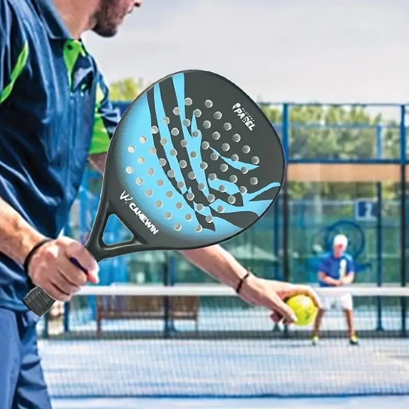 Men's Carbon Fiber Paddle Tennis Racket with Grip & Bag