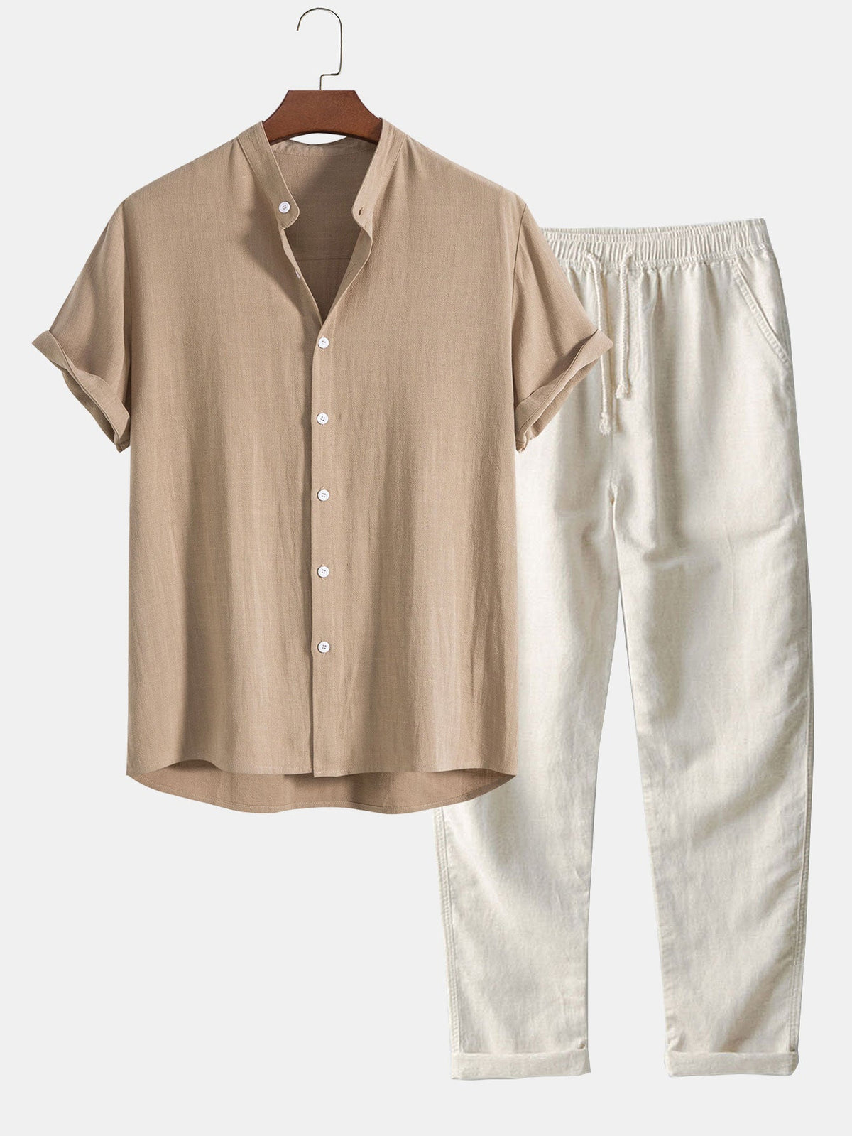 Men's Casual Short-Sleeve Shirt Set