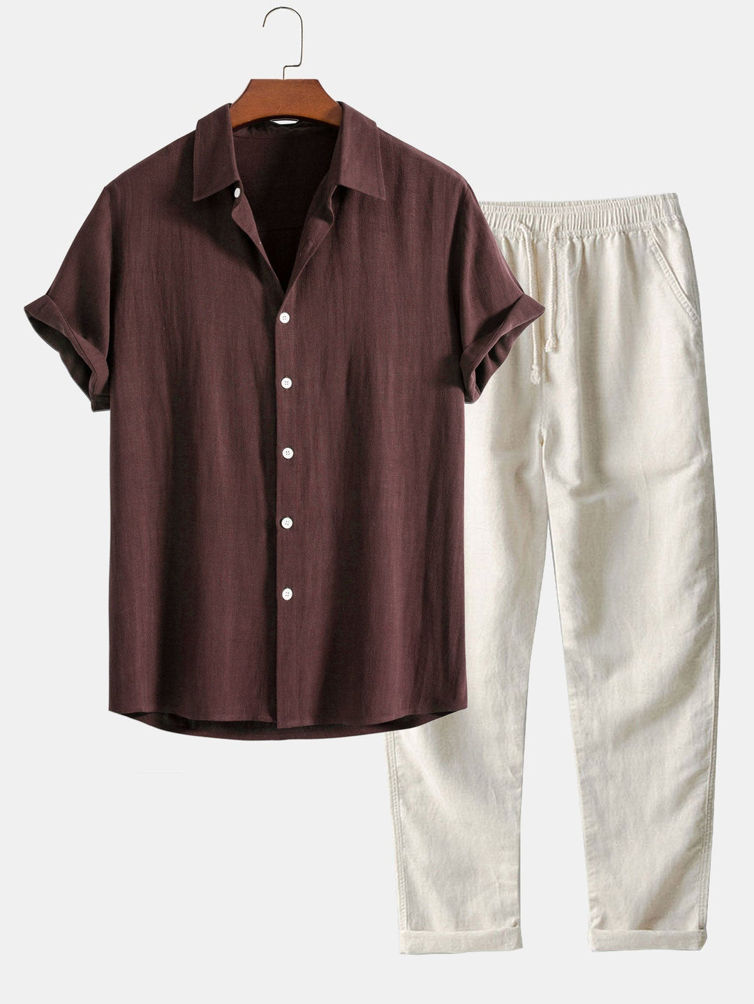 Men's Casual Short-Sleeve Shirt Set