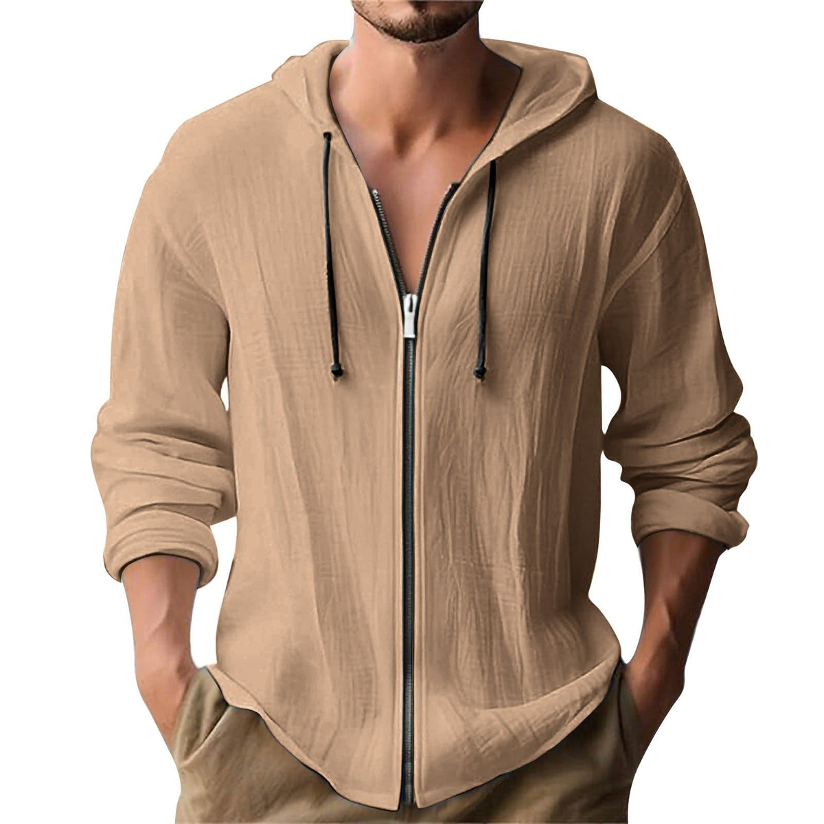 Men's Casual Zip-Up Hoodie Jacket