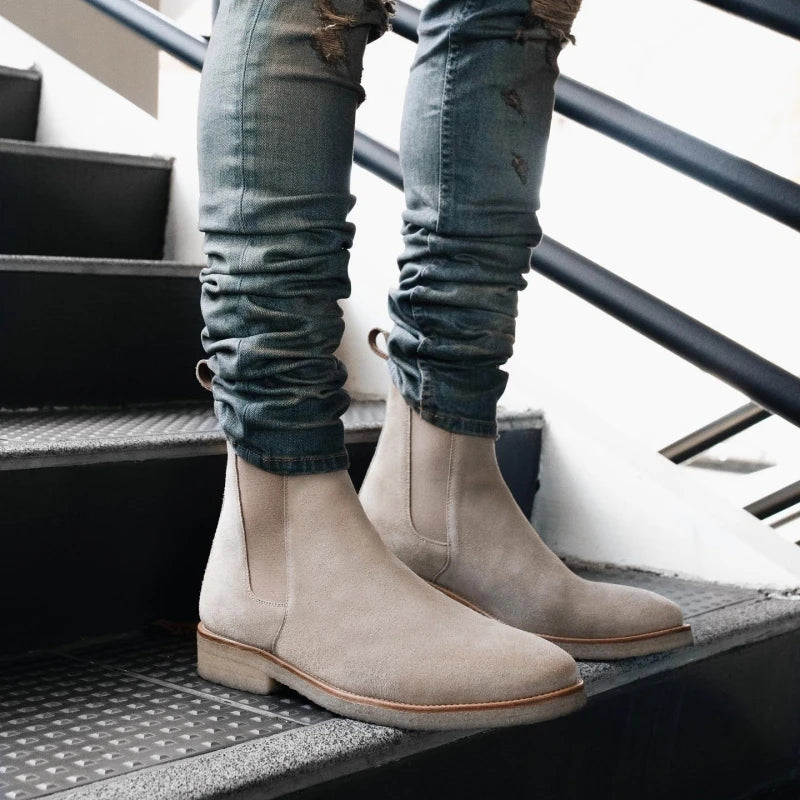 Men's Chelsea Boots with Elastic Side Panels