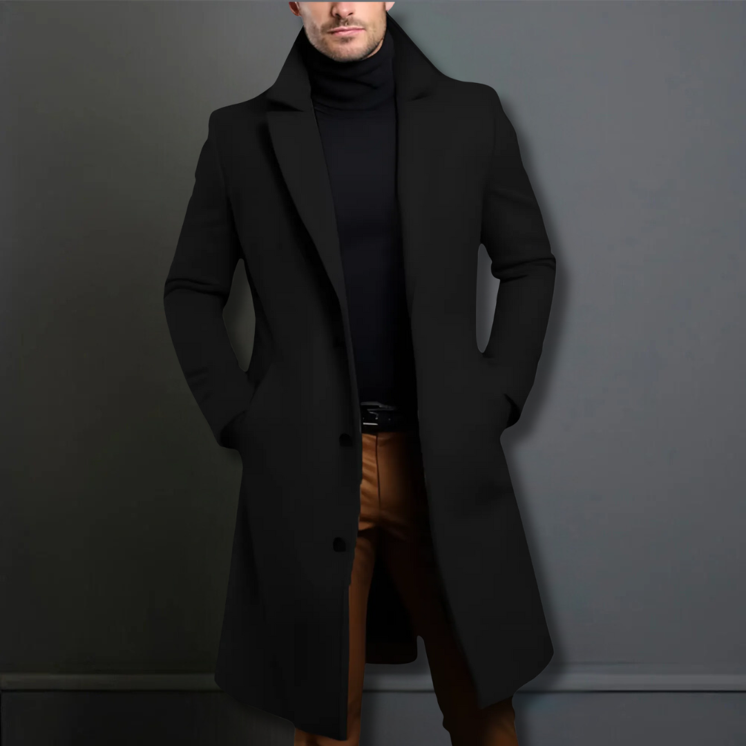 Men's Classic Long Winter Coat for Elegant or Casual Looks
