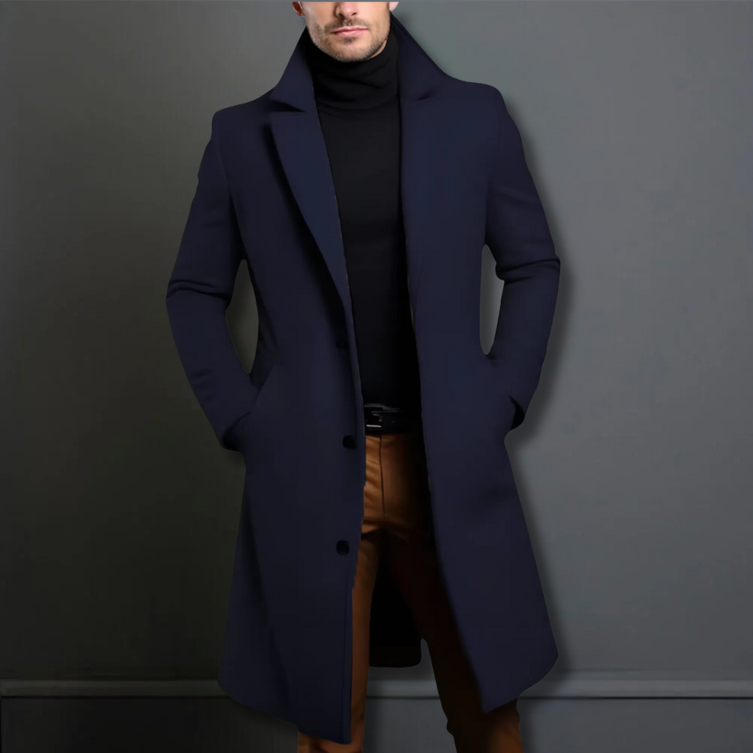 Men's Classic Long Winter Coat for Elegant or Casual Looks