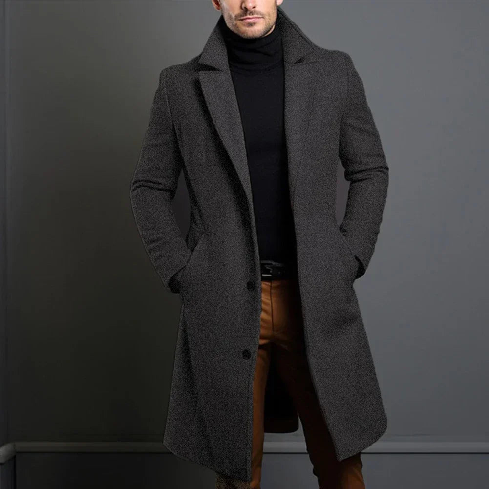 Men's Classic Long Winter Coat for Elegant or Casual Looks