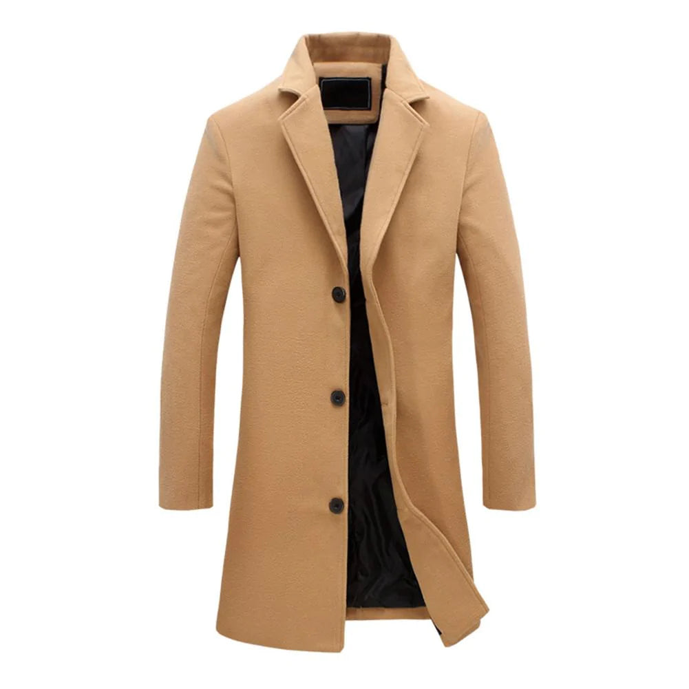 Men's Classic Long Winter Coat for Elegant or Casual Looks