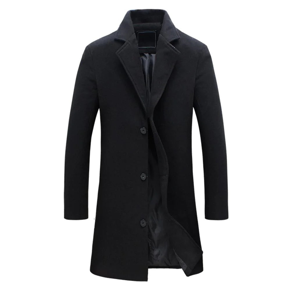 Men's Classic Long Winter Coat for Elegant or Casual Looks