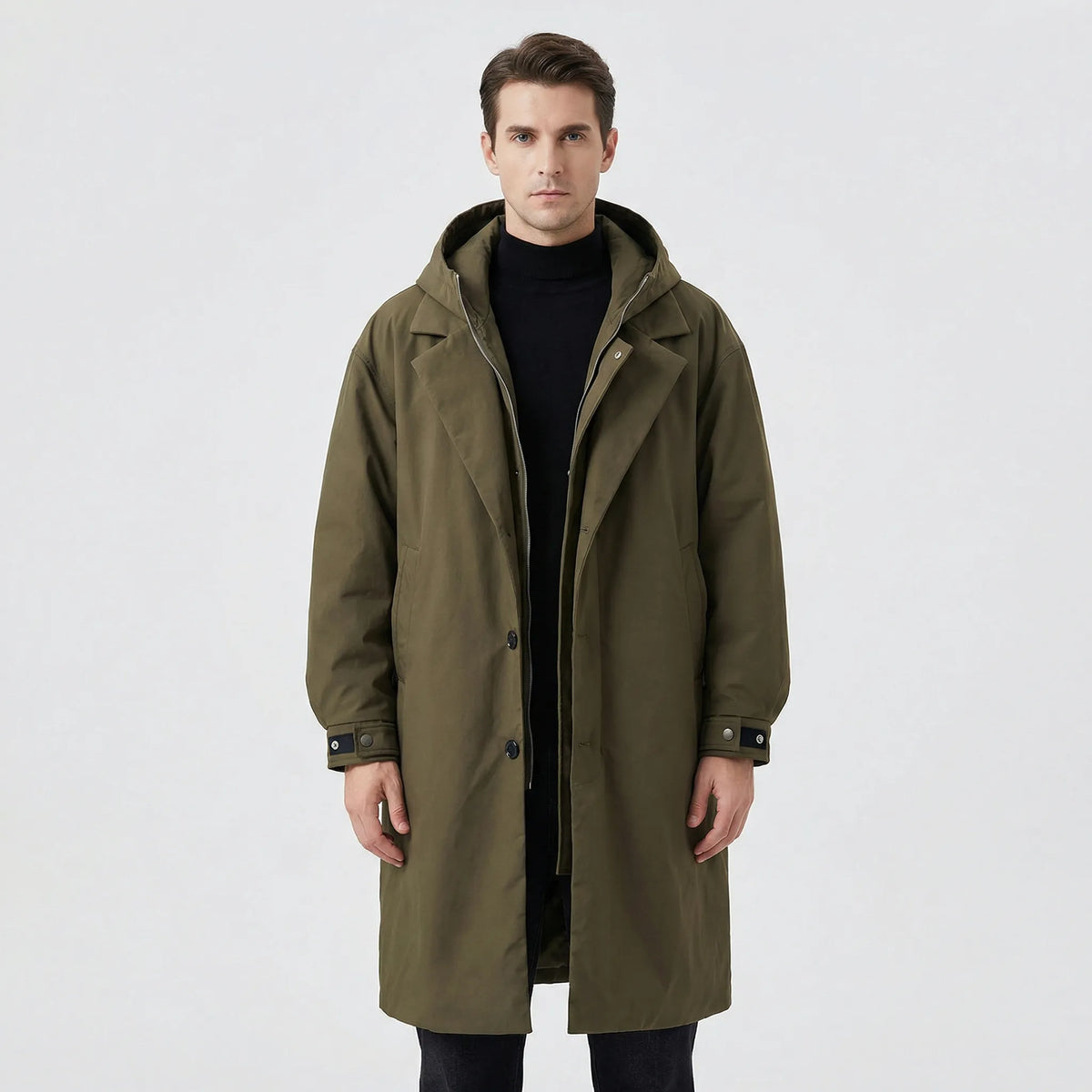 Men's Classic Parka Trench Coat
