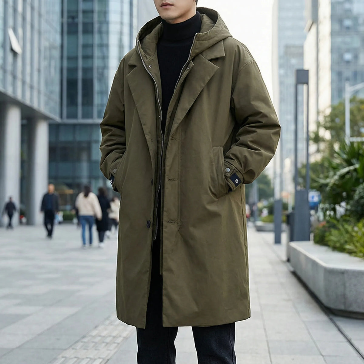 Men's Classic Parka Trench Coat
