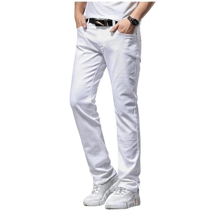 Men's Classic White Slim Fit Jeans