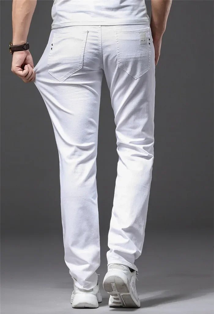 Men's Classic White Slim Fit Jeans