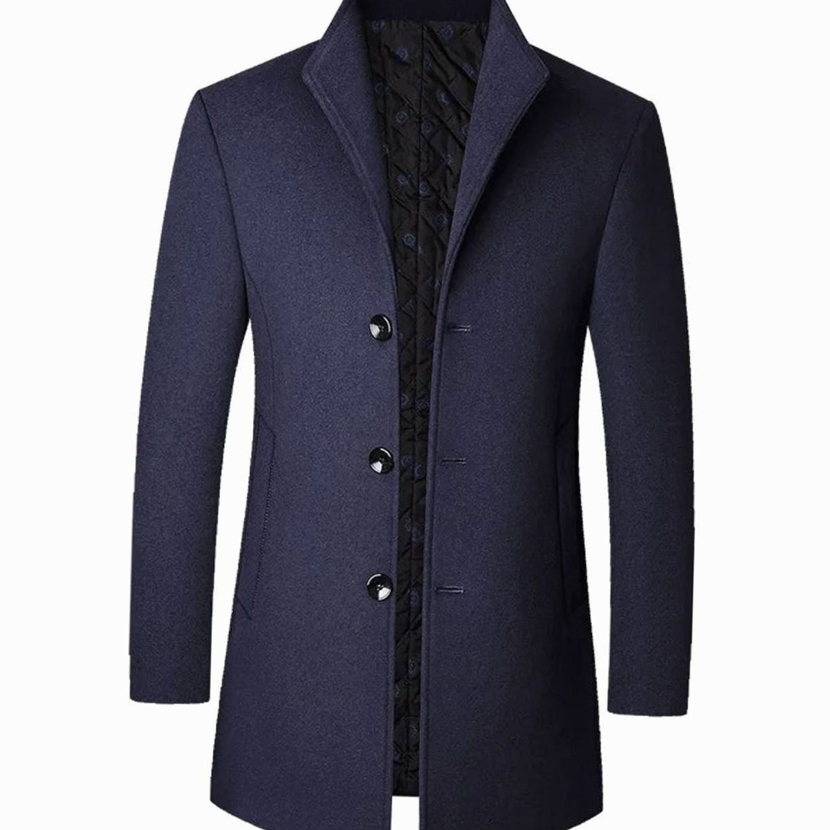 Men's Cold-Weather Tailored Single-Breasted Overcoat