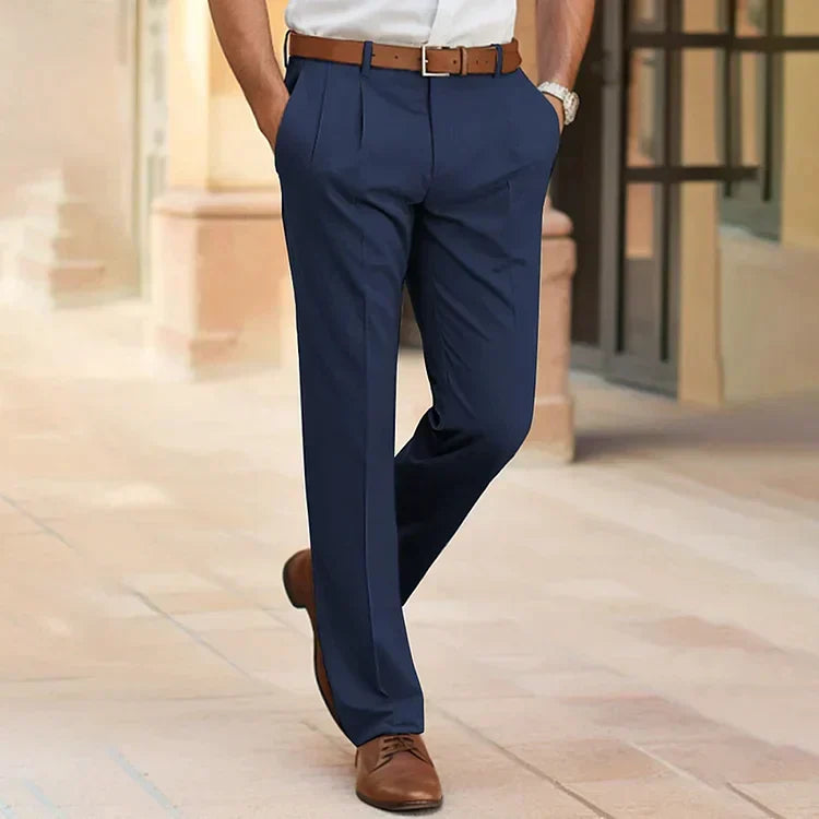 Men's Comfortable Straight-Leg Office Trousers