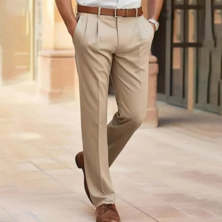 Men's Comfortable Straight-Leg Office Trousers
