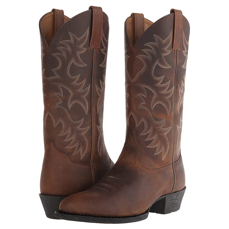 Men's Cowboy Boots - Black & Brown - Comfort