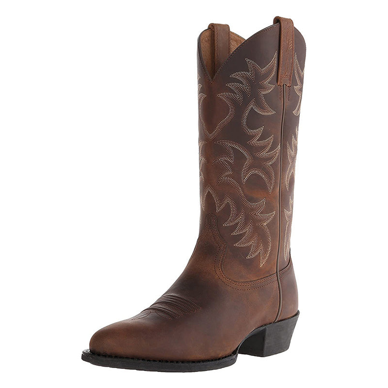 Men's Cowboy Boots - Black & Brown - Comfort