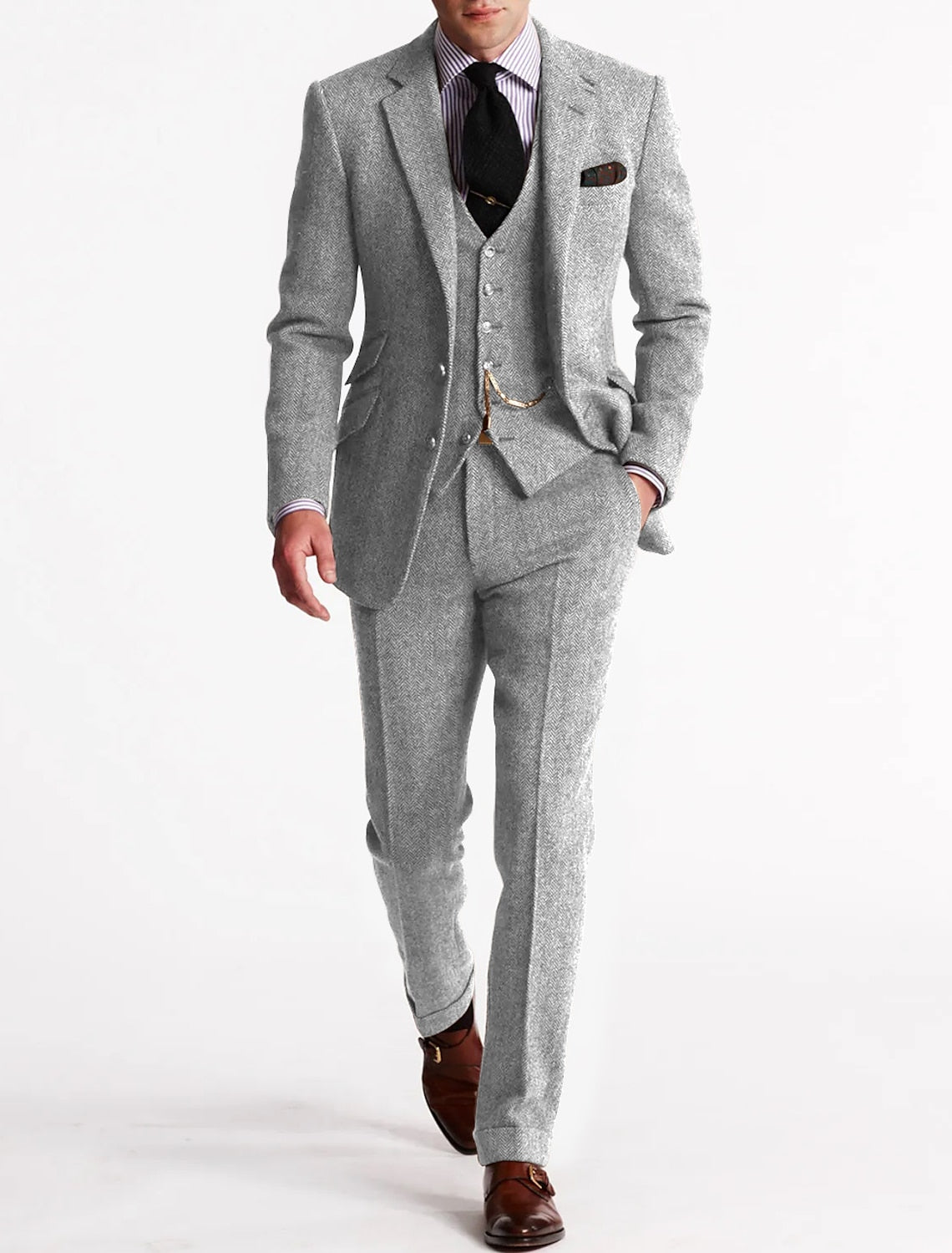 Men's Elegant Three-Piece Suit Set