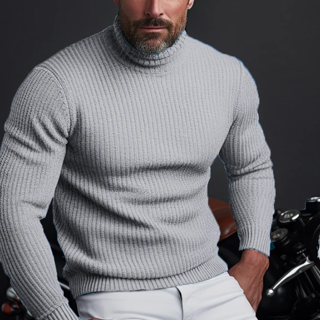 Men's Fitted Turtleneck Sweater