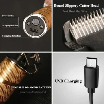 Men's Gold Cordless Hair Clipper Set