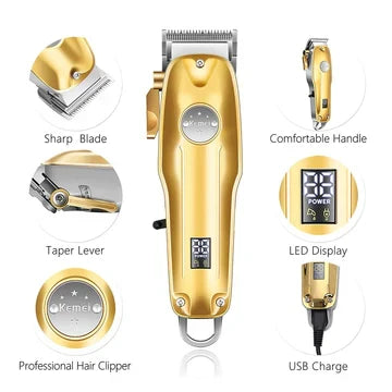 Men's Gold Cordless Hair Clipper Set