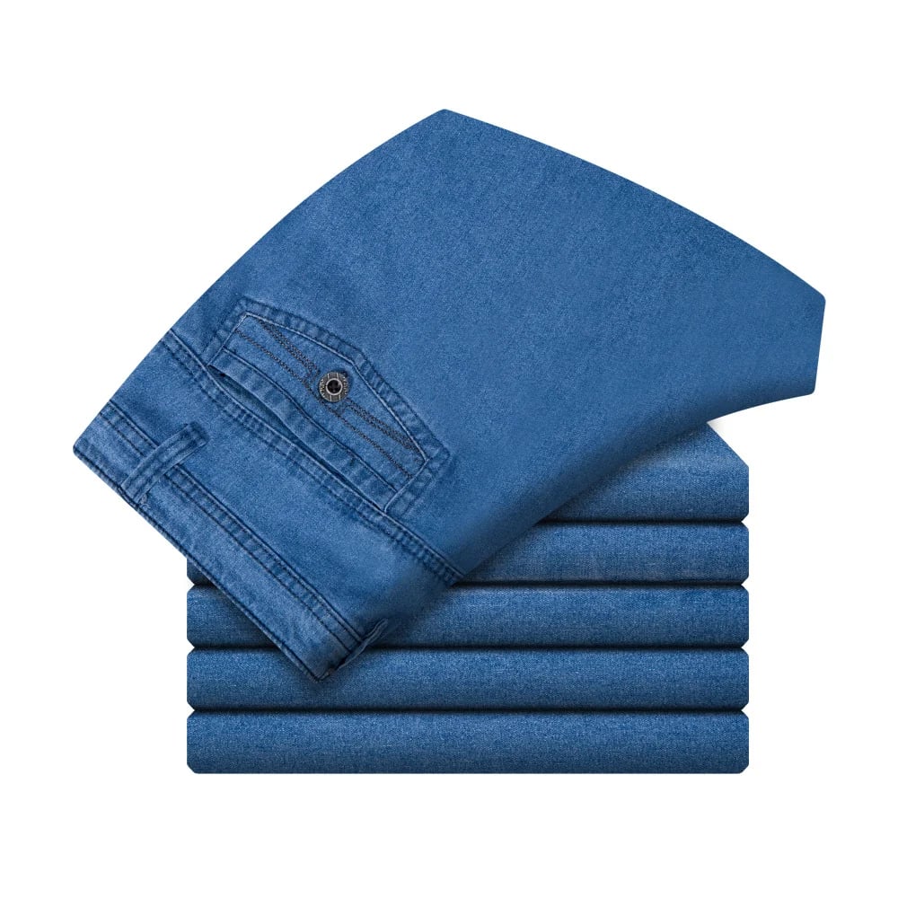 Men's High-Waisted Straight-Leg Jeans