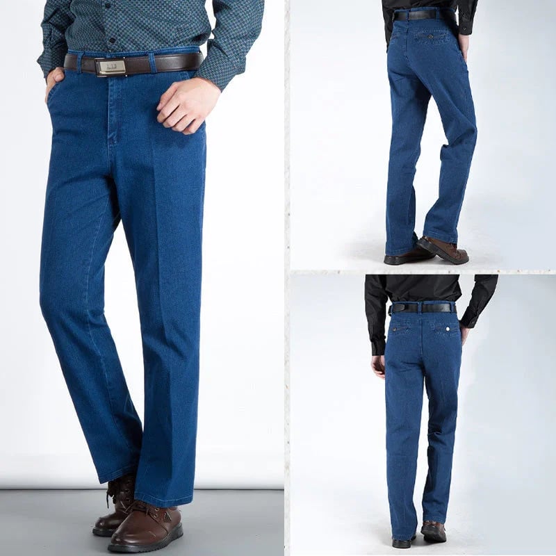 Men's High-Waisted Straight-Leg Jeans