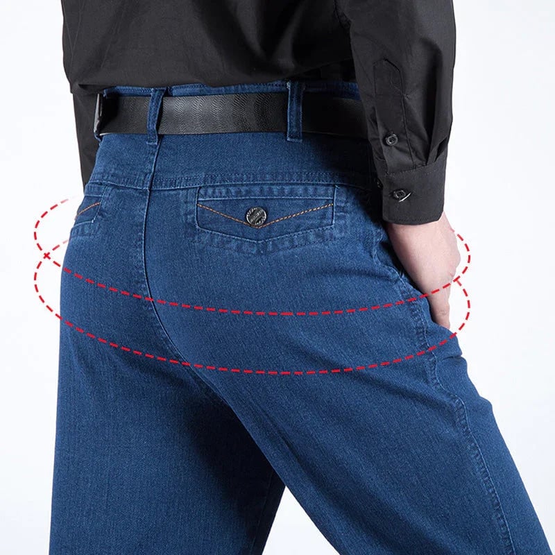Men's High-Waisted Straight-Leg Jeans