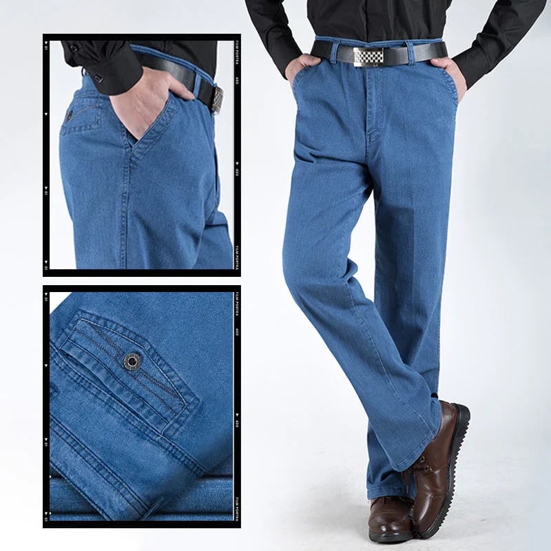 Men's High-Waisted Straight-Leg Jeans