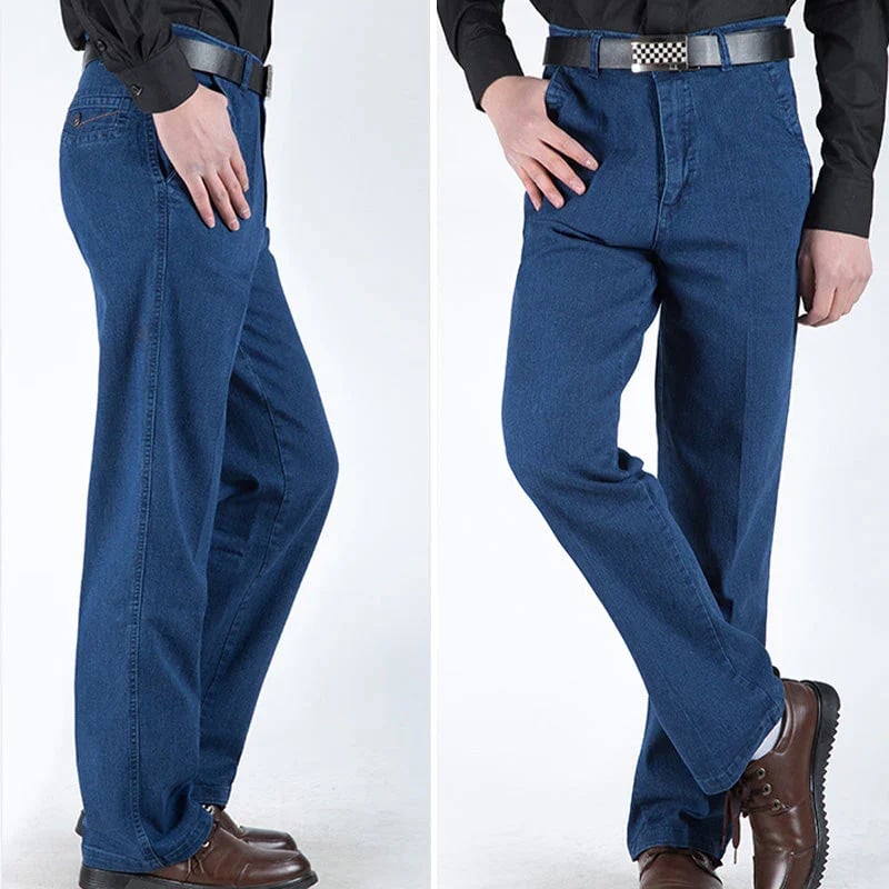 Men's High-Waisted Straight-Leg Jeans