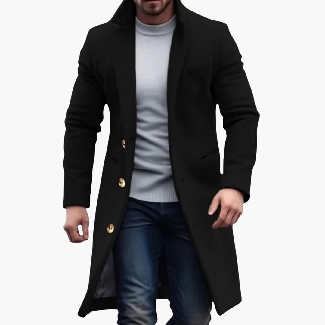 Men’s Long Button-Front Coat