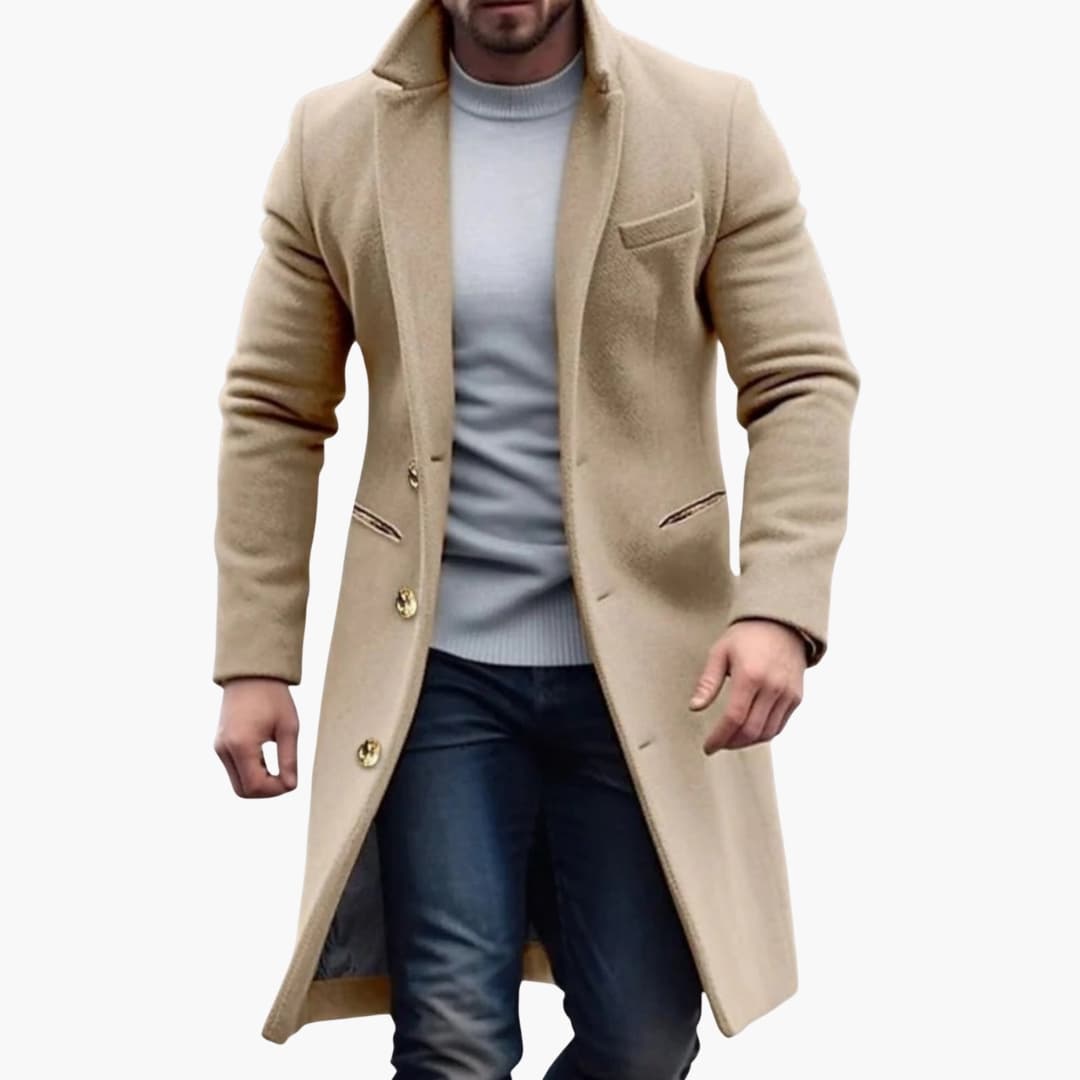Men’s Long Button-Front Coat