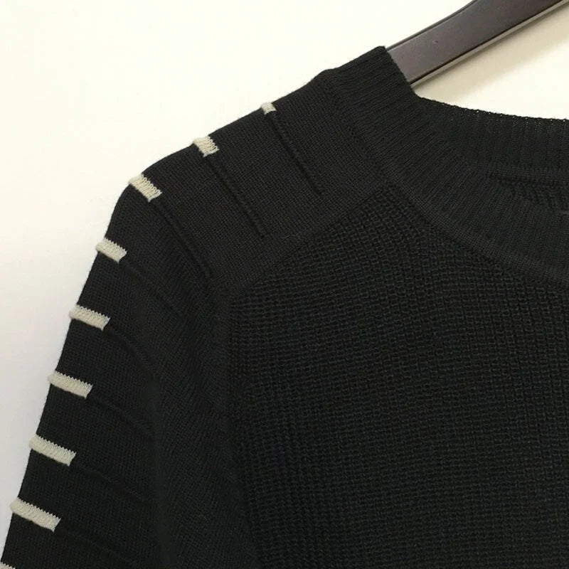 Men's Long-Sleeve Pleated Sweater