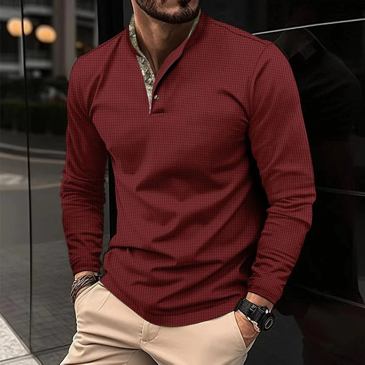 Men's Long-Sleeve Polo Shirt