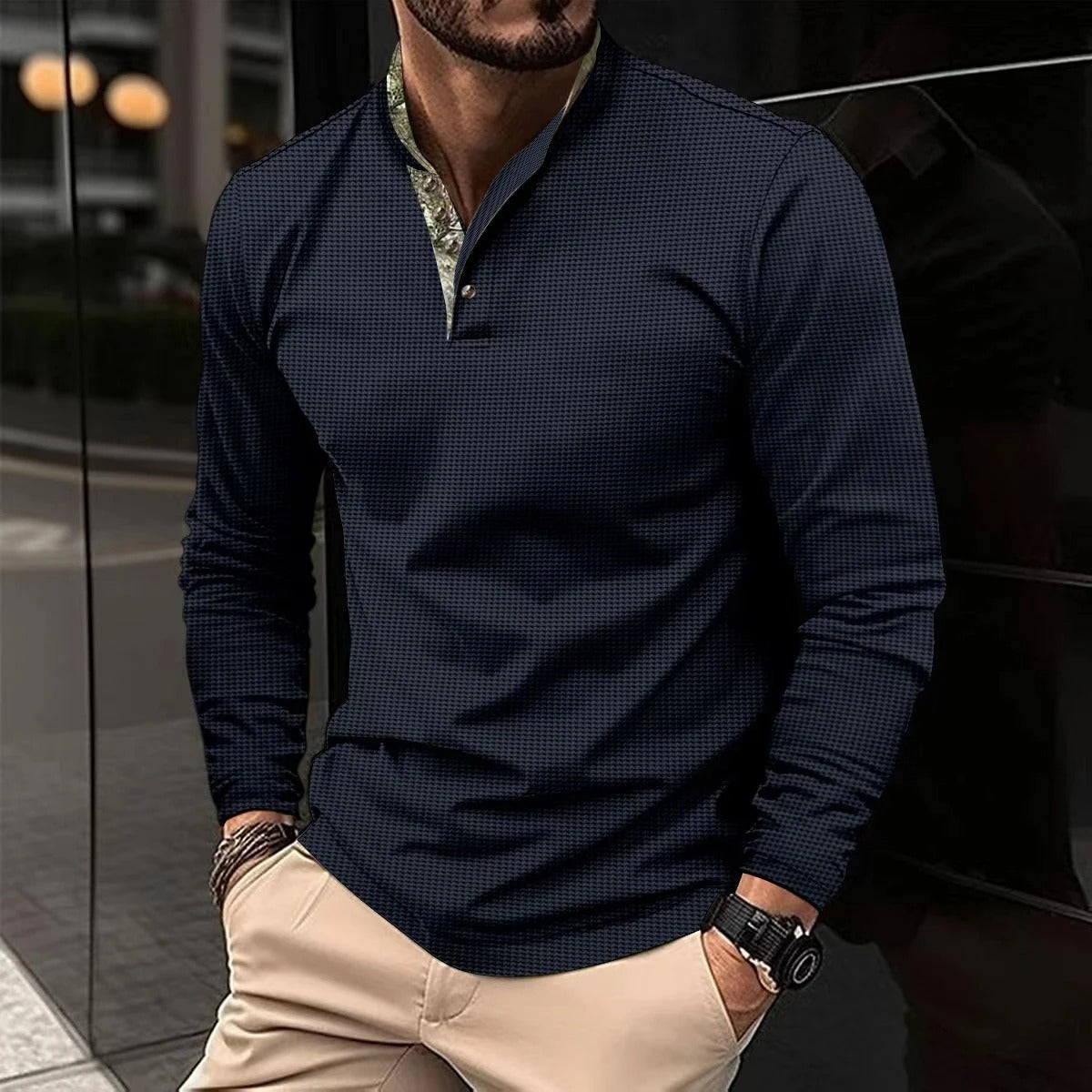 Men's Long-Sleeve Polo Shirt