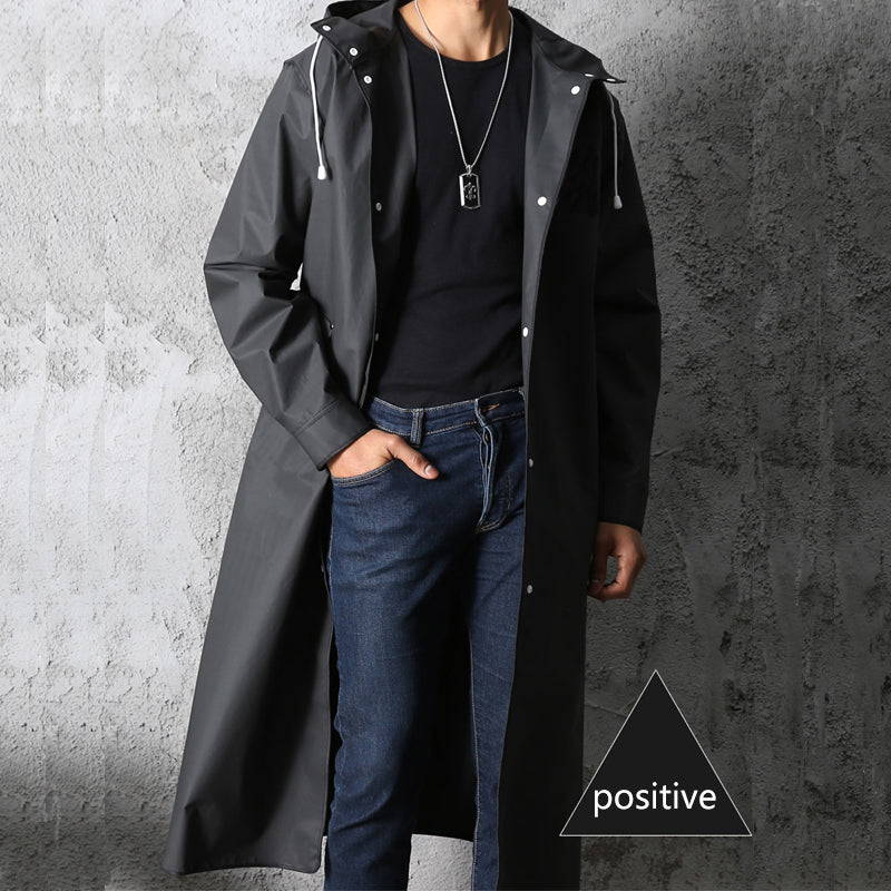 Men's Long Waterproof Hooded Coat