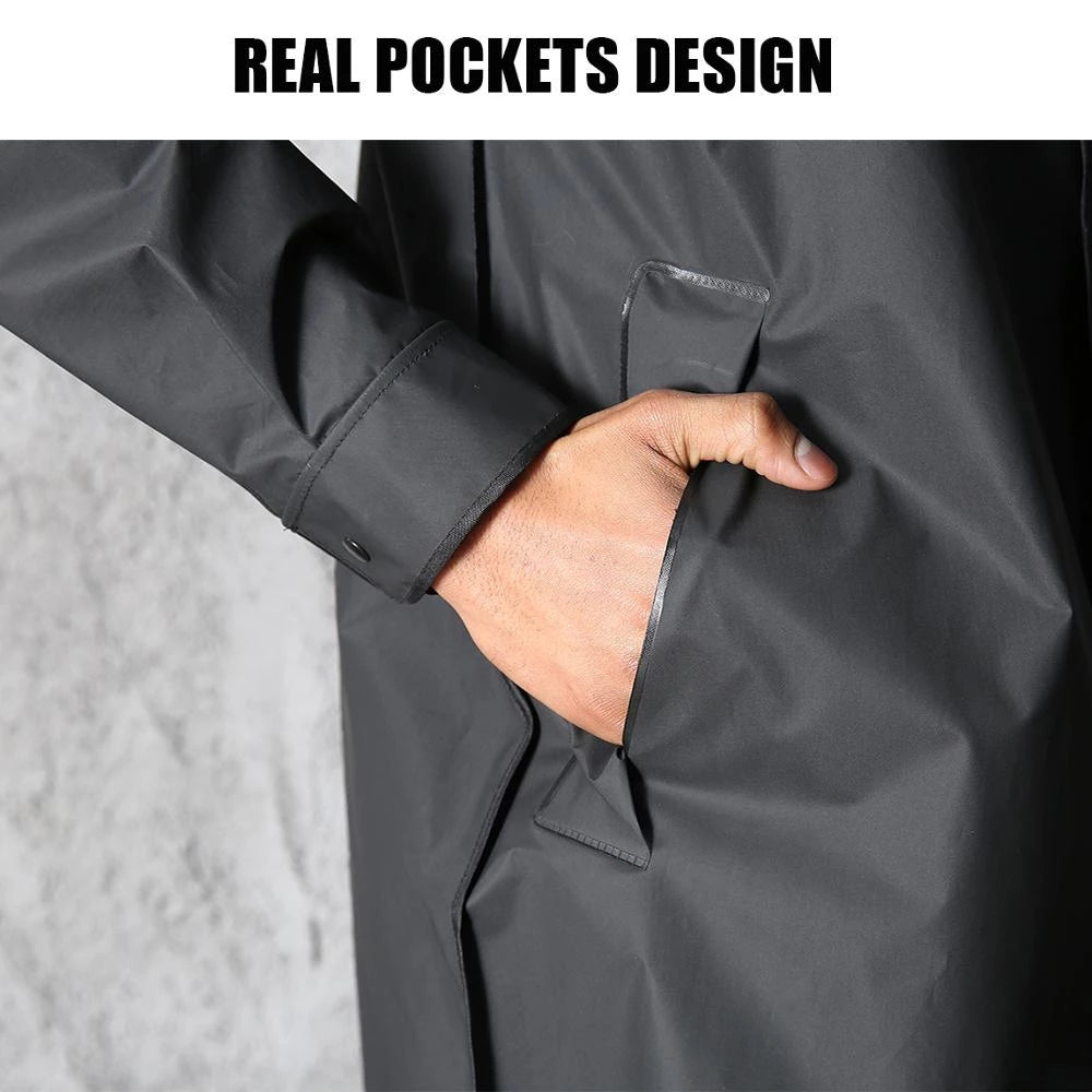Men's Long Waterproof Hooded Coat