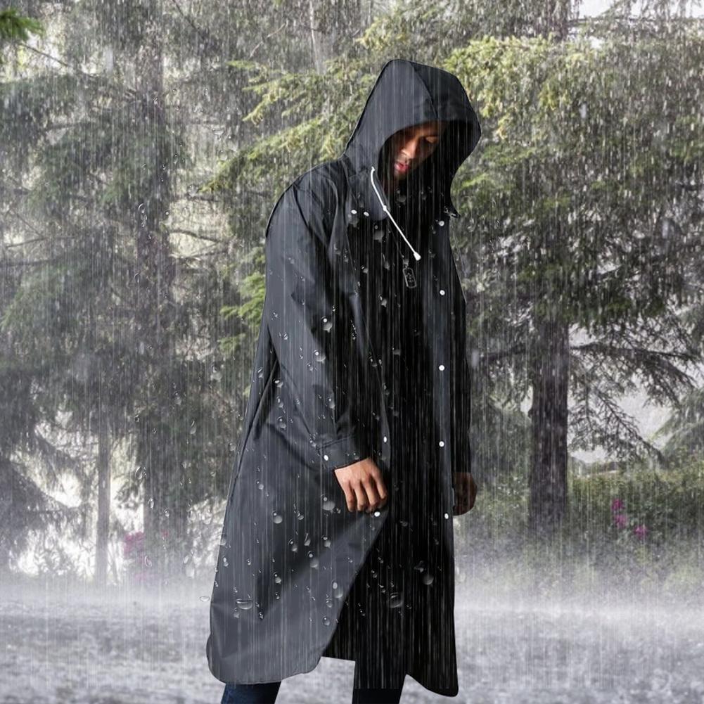Men's Long Waterproof Hooded Coat