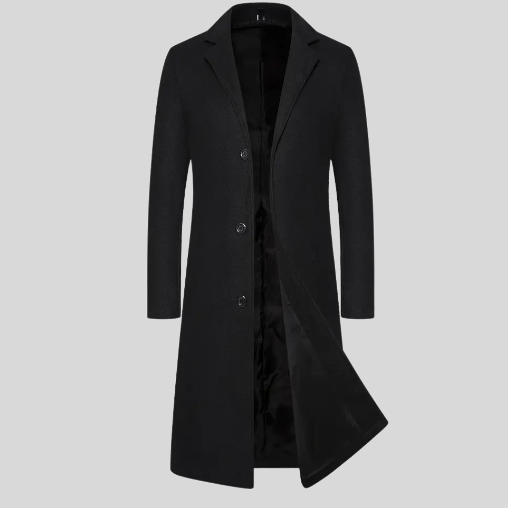 Men's Long Winter Coat – Elegant Classic Style Overcoat