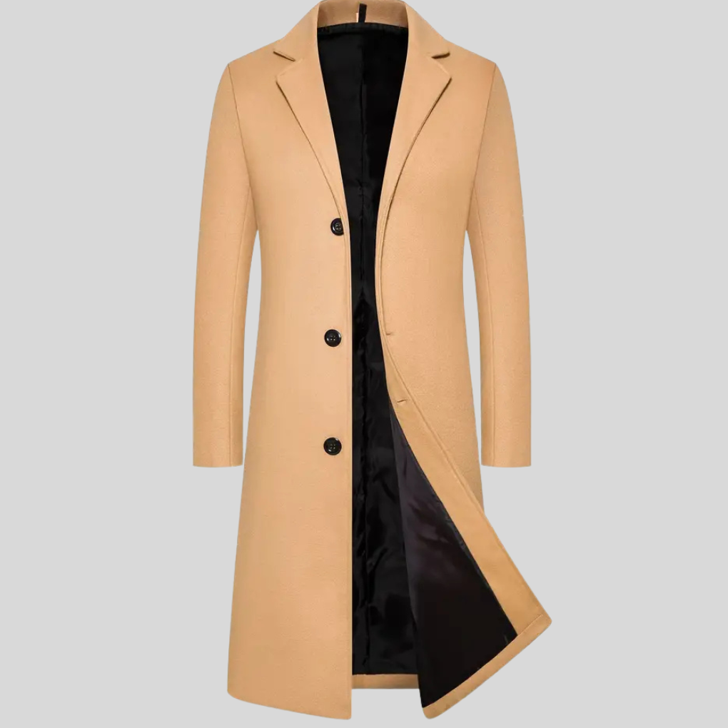 Men's Long Winter Coat – Elegant Classic Style Overcoat