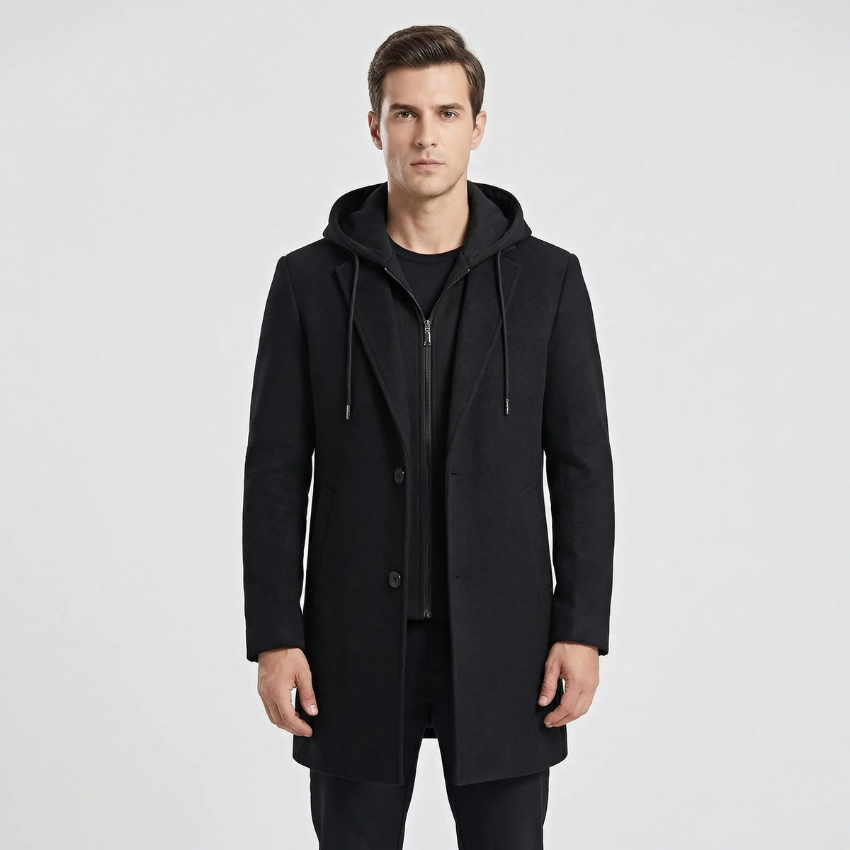 Men's Longline Hooded Coat