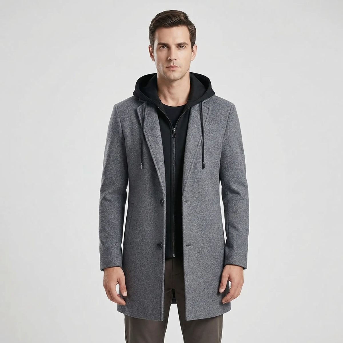 Men's Longline Hooded Coat