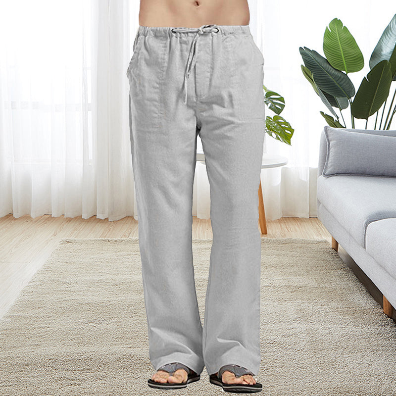 Men's Loose Fit Casual Pants with Elastic Waist