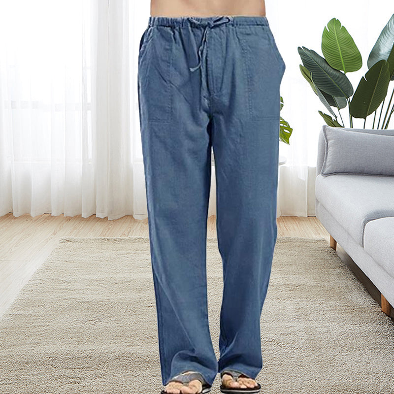 Men's Loose Fit Casual Pants with Elastic Waist