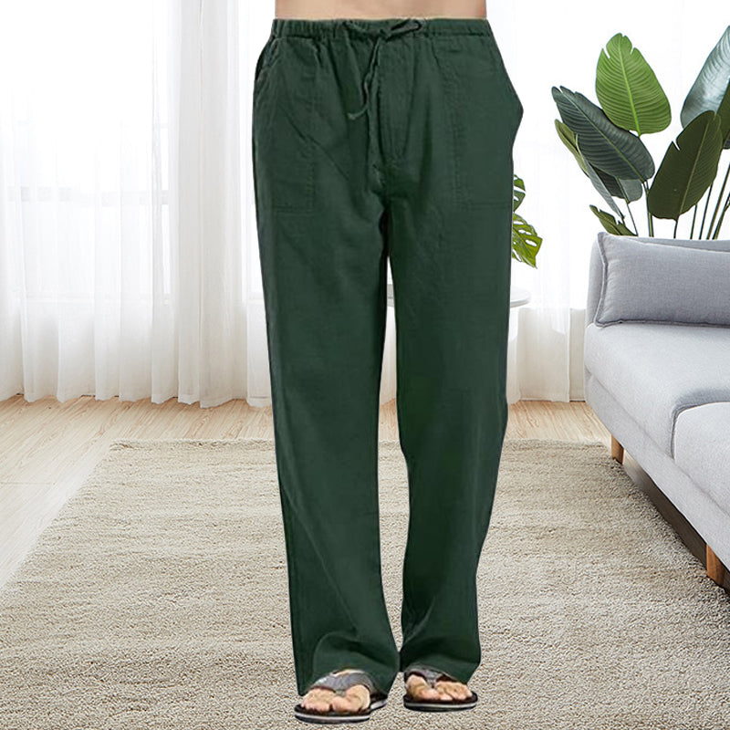 Men's Loose Fit Casual Pants with Elastic Waist