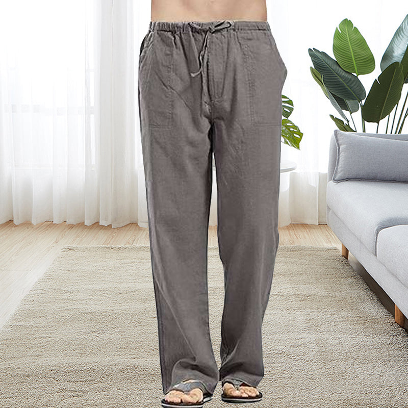 Men's Loose Fit Casual Pants with Elastic Waist