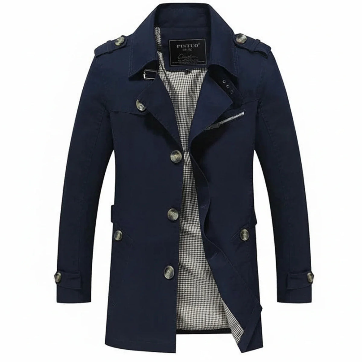 Men's Mid-Length Trench Coat