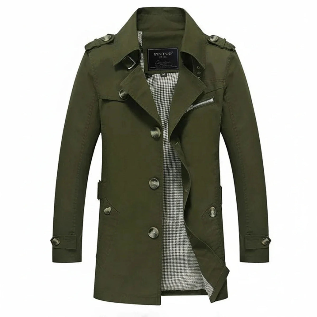 Men's Mid-Length Trench Coat
